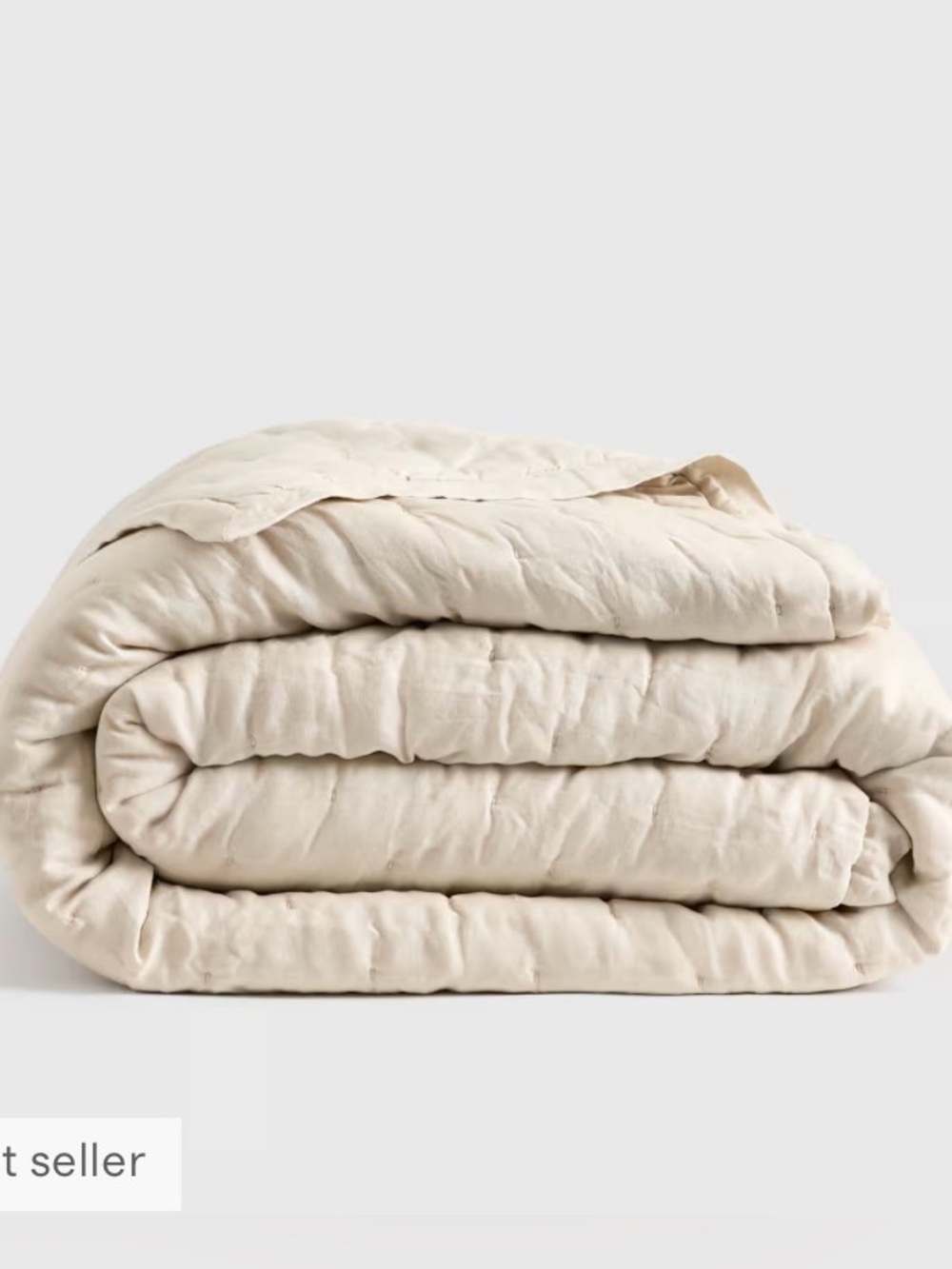 Quince European Linen Dream Quilt Twin Size in Sand